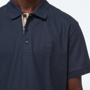 Burberry mens navy tb logo polo shirt